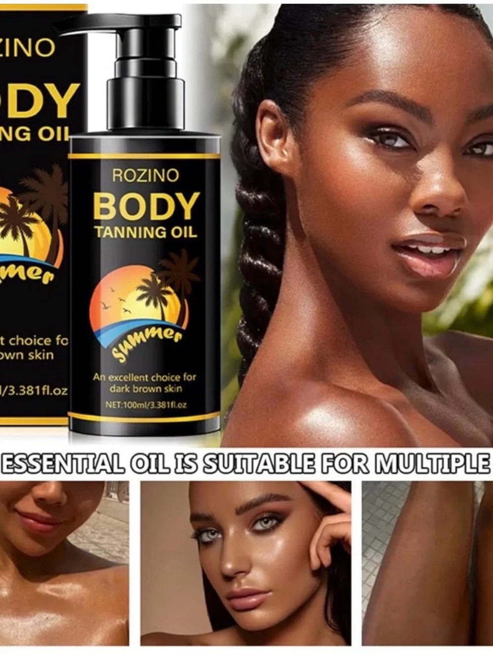 ROZINO Hydrating Clear Tanning Oil Outdoor Face/Body 100ml